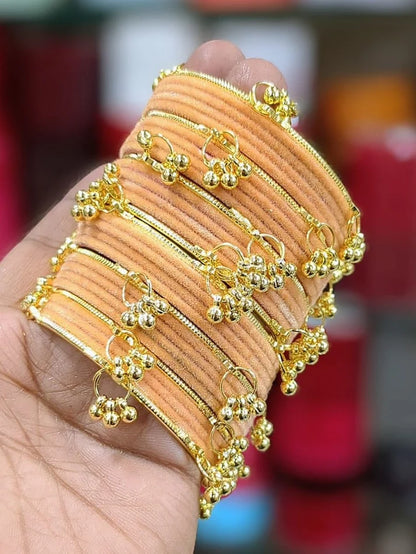 Luxury Velvet Bangles Set with Golden l Kashmiri Kara