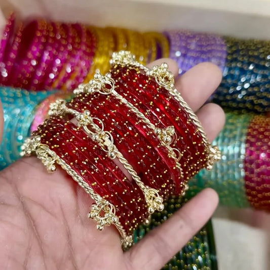 Raindrop Kashmiri Glass Bangles